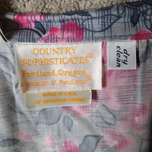 VTG Country Pendleton Sophisticates Skirt 14 Pink Gray Floral Maxi Rayon Pleated - Picture 7 of 9